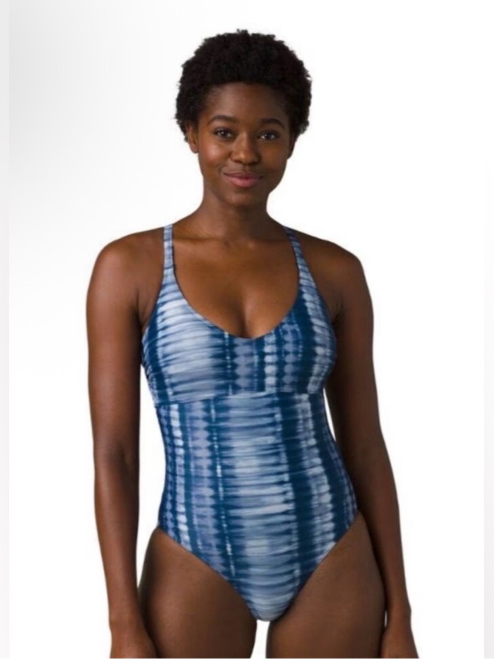 prAna Marina 38D Underwire SWIMSUIT Belize Hazy Dayz OnePiece UPF50+ NWT$100